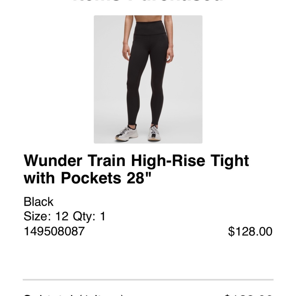lululemon athletica Black Wunder Train High-Rise Tight